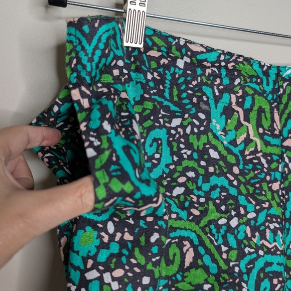 Foil Linen Wide Leg Green Trousers sz L NWT - Picture 3 of 10